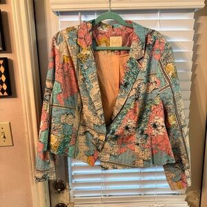 ModCloth 4x World Map Cropped Blazer